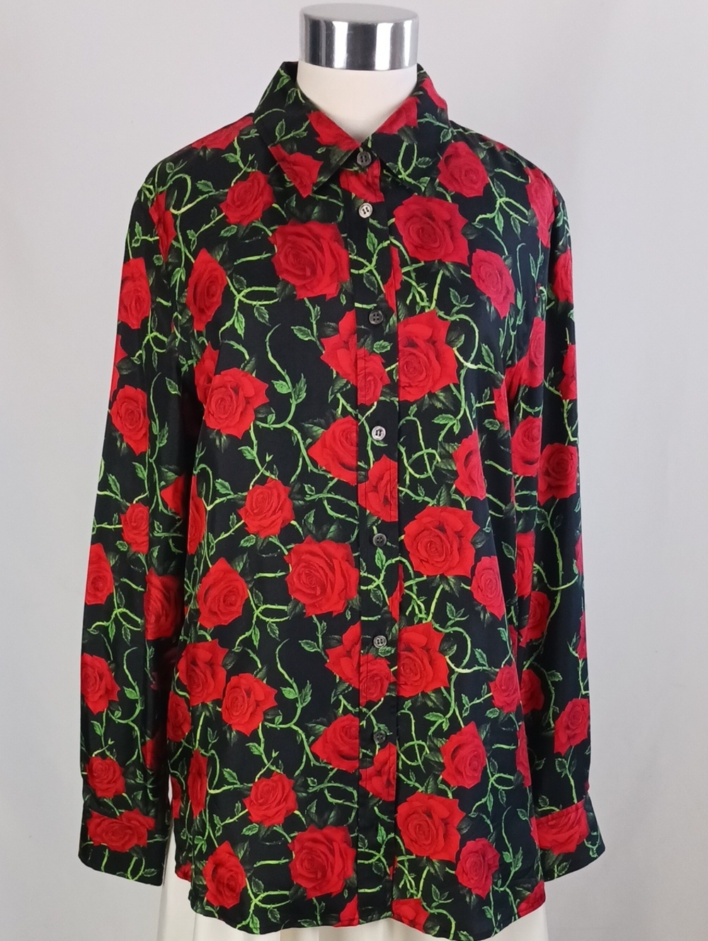ALEXANDER WANG ROSE PRINT SILK BLOUSE